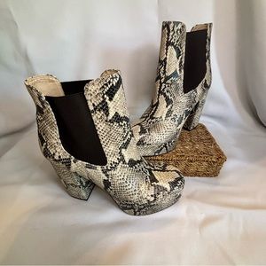 Sam Edelman Snakeskin Platform Heeled Boots